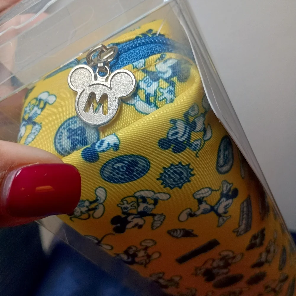 Disney Mickey Mouse Pencil Case Storage Pouch Bundle Yellow & White NEW